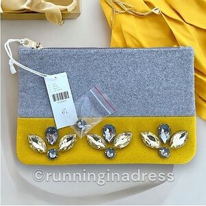NWT Anthropologie Shiraleah Chicago Gem Drop Clutch Pouch In Yellow